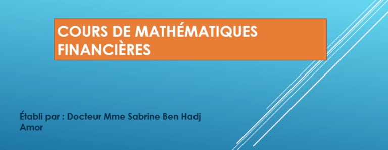 Cours de Mathématiques Financières partiellement gratuit